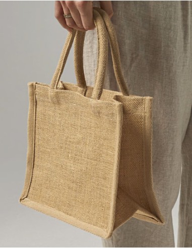 WES-W477-Natural Starched Jute Mini Gift Bag
